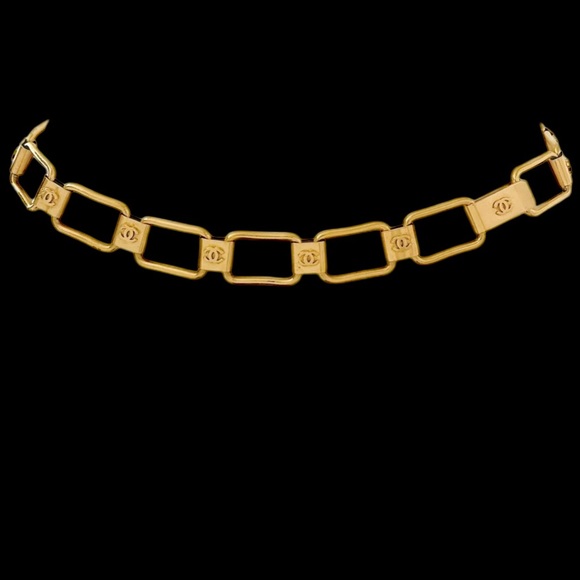 CHANEL Accessories - Chanel Vintage Gold Plated CC Logo Chain Link Belt